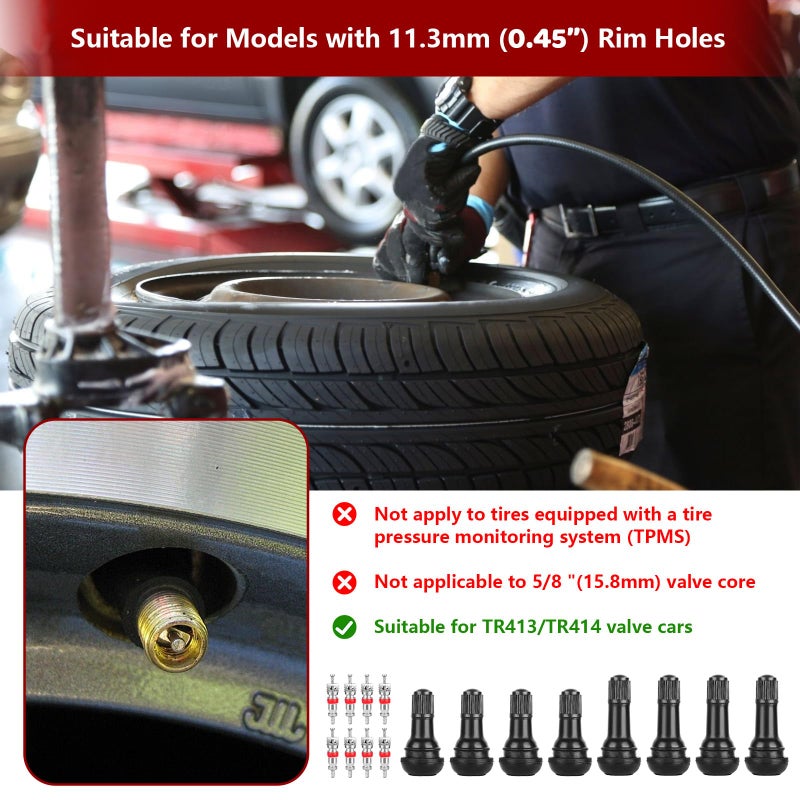 Lettry 22Pcs Quick Change Tire Valve Tool Kit, Tire Valve Stem Core Quickly Replacement Tool Kit, Perfect Tool for Replacing Leaky Valves in Cars,ATVs,Trucks, etc, With 4 TR413/TR414, 8-Way Valve Tool - Image 2